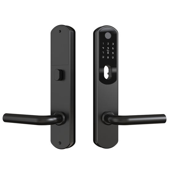 ELEKTRONISK DØRLÅS KEYO64 F/OVAL SYLINDER M/APP, KODE, FINGERAVTRYKK OG CHIP SORT